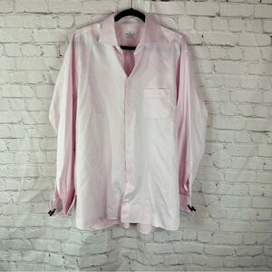 men's van laack royal rivara pink cotton dress shirt sz XXL french cuffs